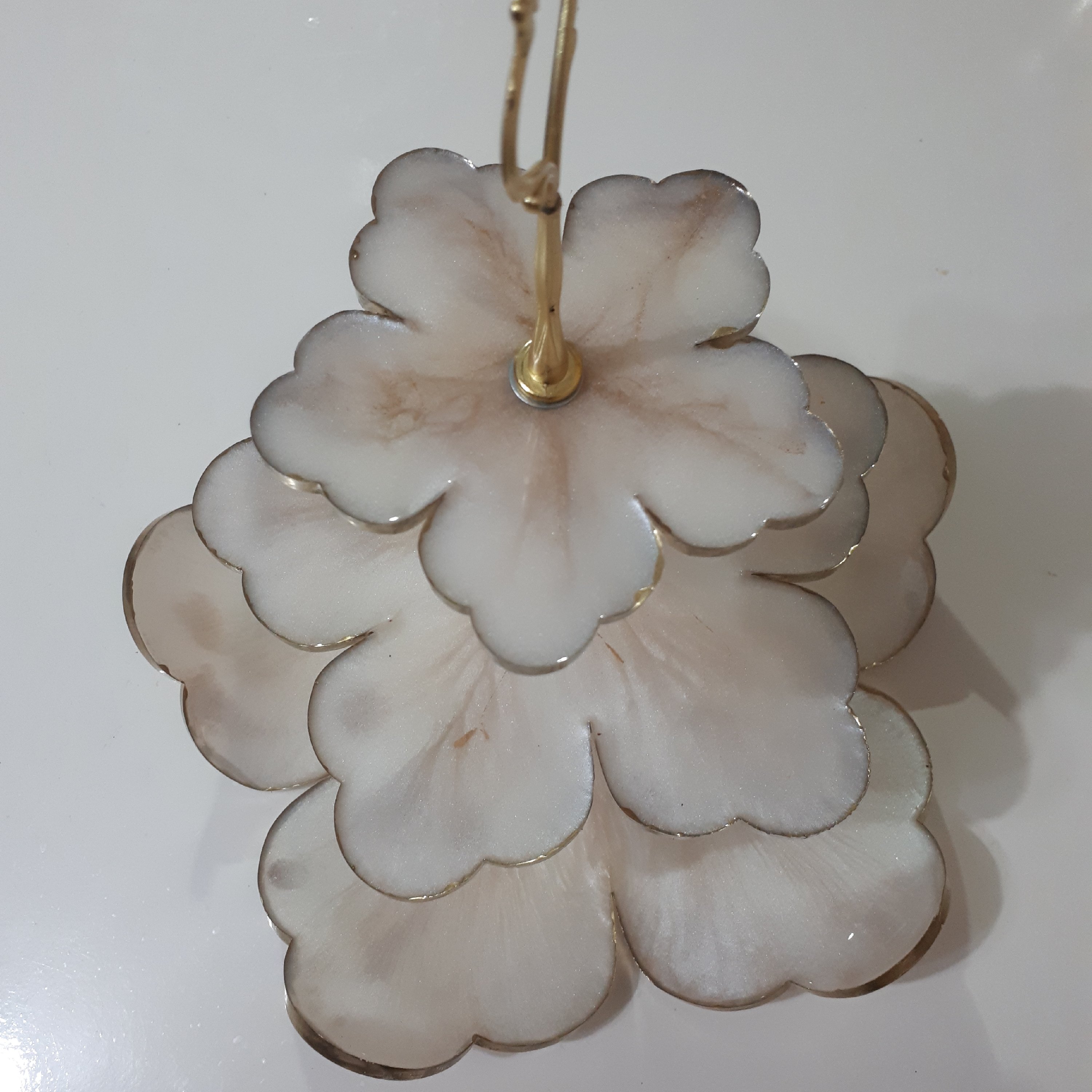 شیرینی خوری رزینی سه طبقه طرح سنگ‌مرمر،بسیار زیبا ،قابل ساخت به صورت میوه خوری،اجیل خوری،پیش دستی،پیاله