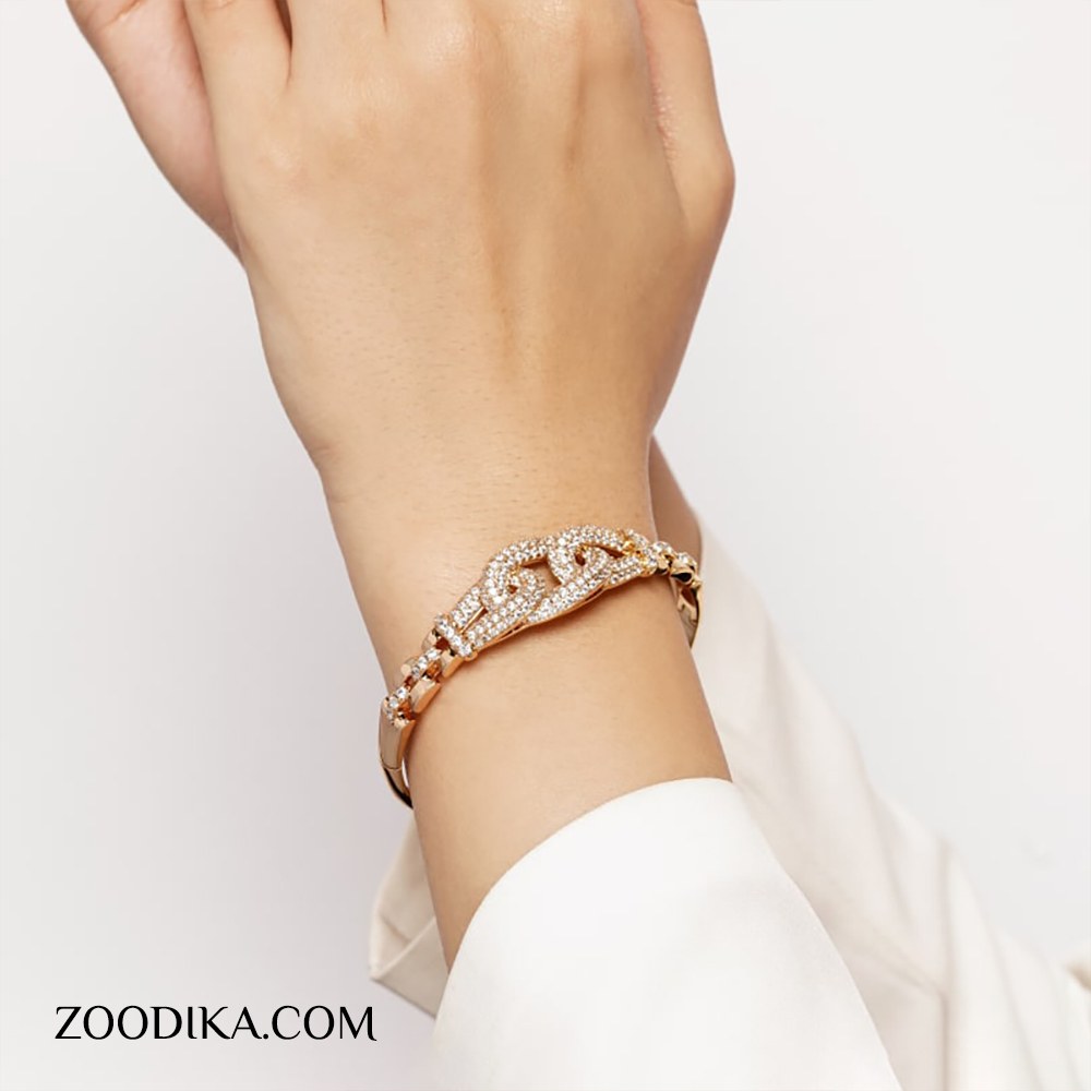 دستبند النگویی ژوپینگ طرح طلا رنگ ثابت ضد حساسیت  AAD-109