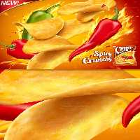 وکتور چیپس تند با کیفیت | گرافیک با طعم تربچه