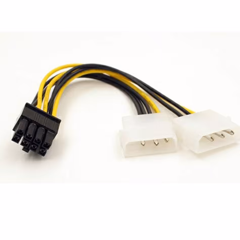 کابل تبدیل برق دو تا برق 4 پین به 8 پین گرافیک