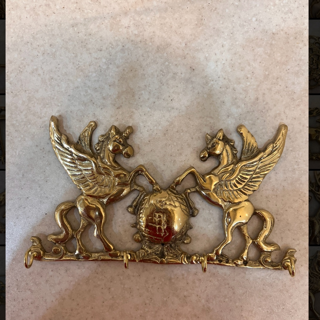 جا کلیدی برنجی طرح اسب بالدار