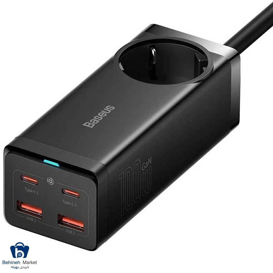 شارژر رومیزی 4 پورت باسئوس مدل PowerCombo PSZM000401 توان 100 وات