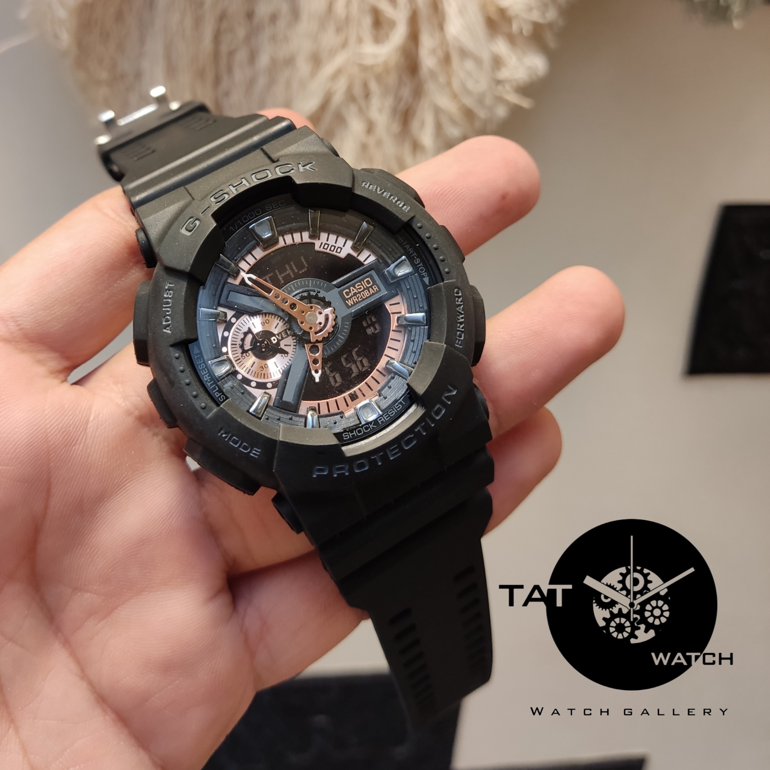 ساعت جی شاک صفحه رزگلدی