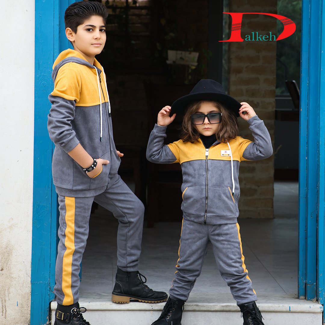 سویشرت شلوار سوئیت گرم بالا  اسپرت دخترانه و پسرانه تولیدی دالکه بیبی