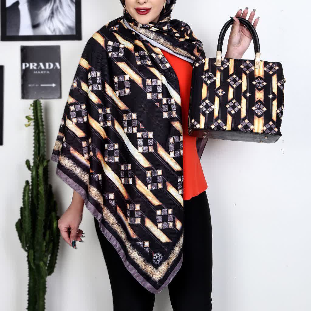 ست کیف مخمل جیر و روسری نخی برند زیزی ارسال رایگان به سراسر کشور 