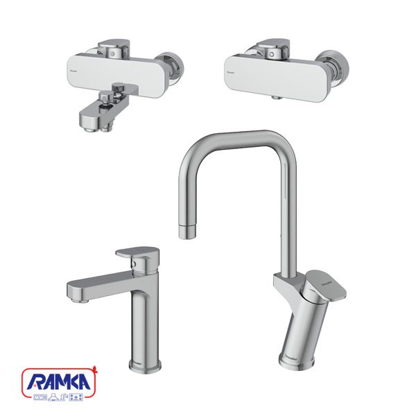 ست شیرآلات شودر مدل تاین کروم