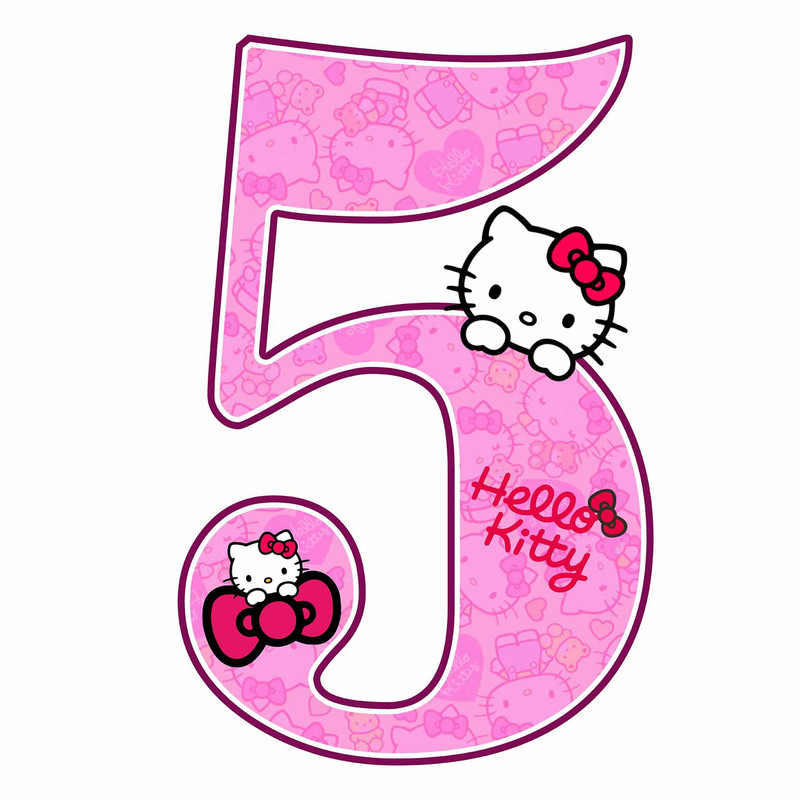 استند رومیزی تولد مدل عدد 5 طرح کیتی کد 775