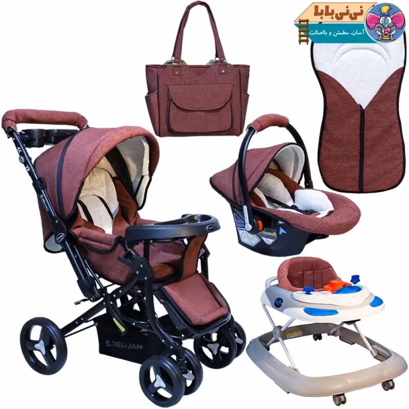 ست 5تکه کالسکه دلیجان طرح baby4life کد ZR203