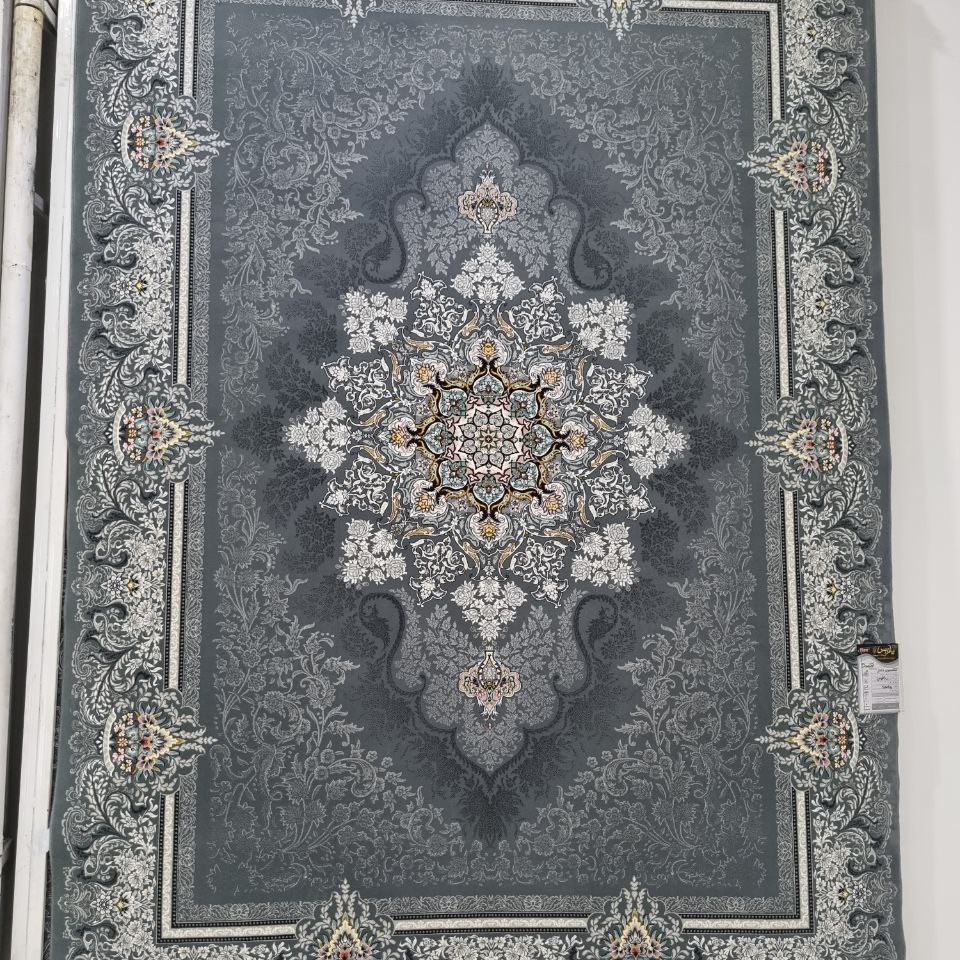 فرش پاتریس 700شانه تراکم 2550 طرح دریا طوسی 6 متری