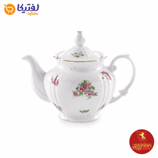 چینی زرین قوری چهار ترک طرح بیدگل مینیاتور - گل سرخی