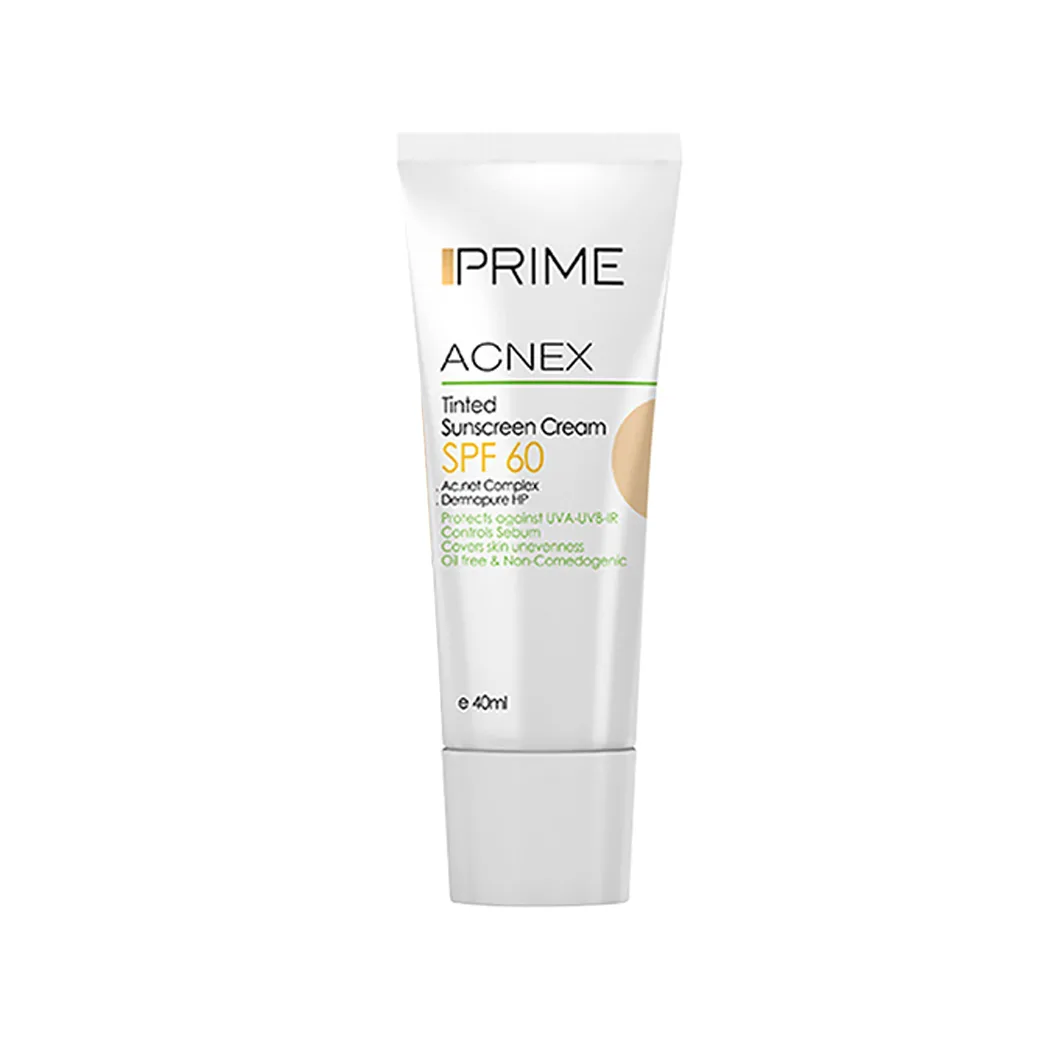 کرم ضد آفتاب پرایم رنگی فاقد چربی مدل SPF60 Acnex حجم 40 میل