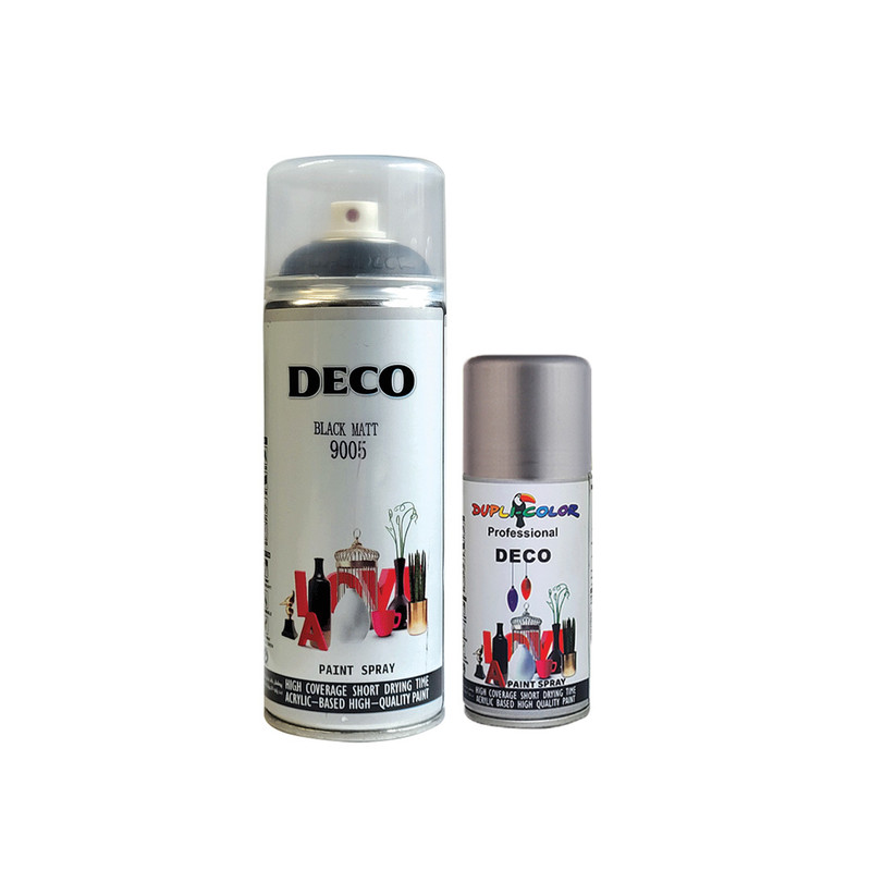 اسپری رنگ مشکی و نقره ای دکو مدل d2 حجم 400 میلی لیتر مجموعه 2 عددی