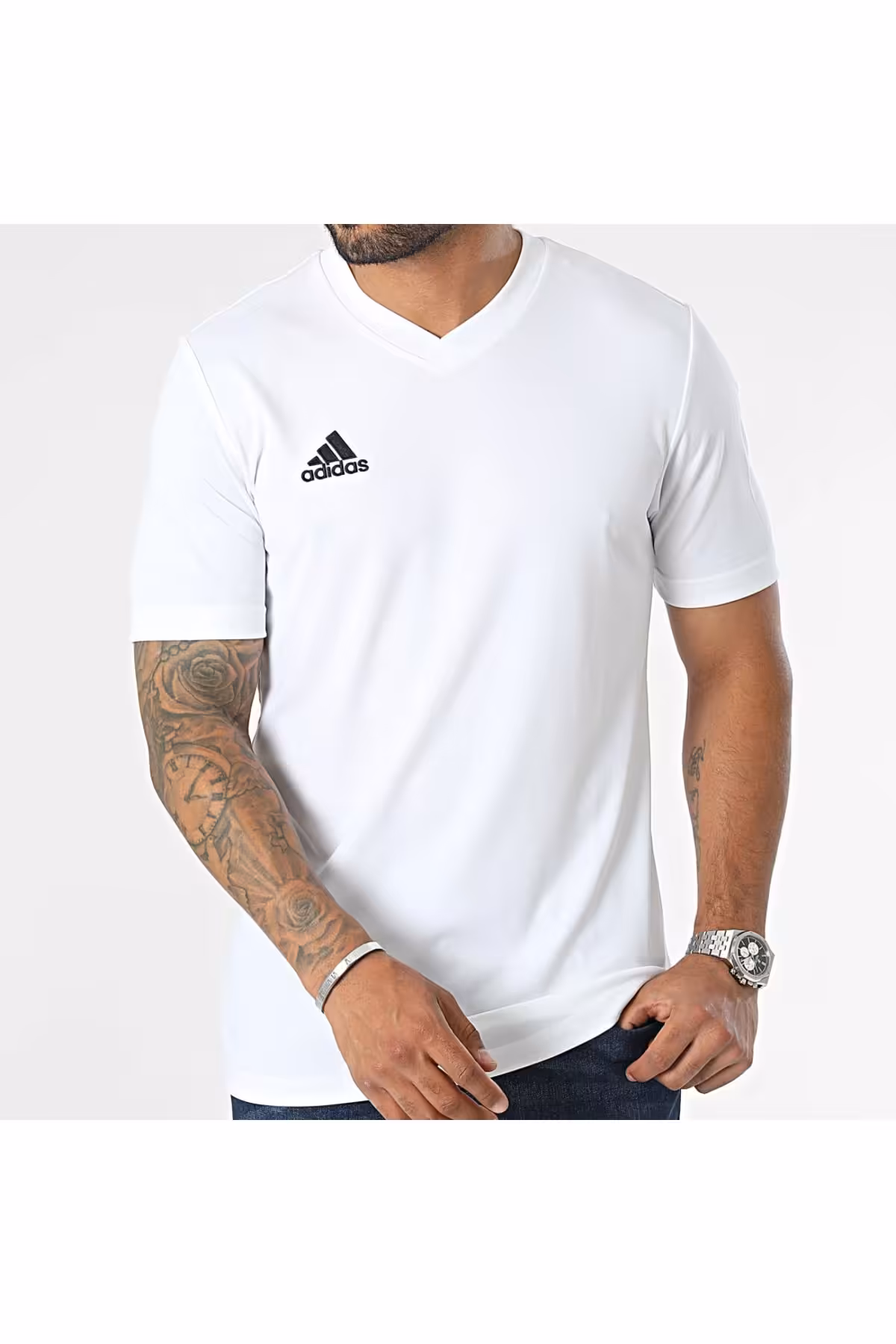 تی شرت ورزشی سفید مردانه مسطح راحت روزانه و adidas