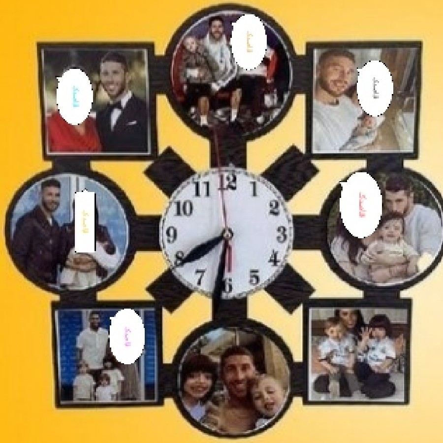 ساعت عقربه ایی 9تکه با چاپ 9قطعه عکس شما روی ساعت