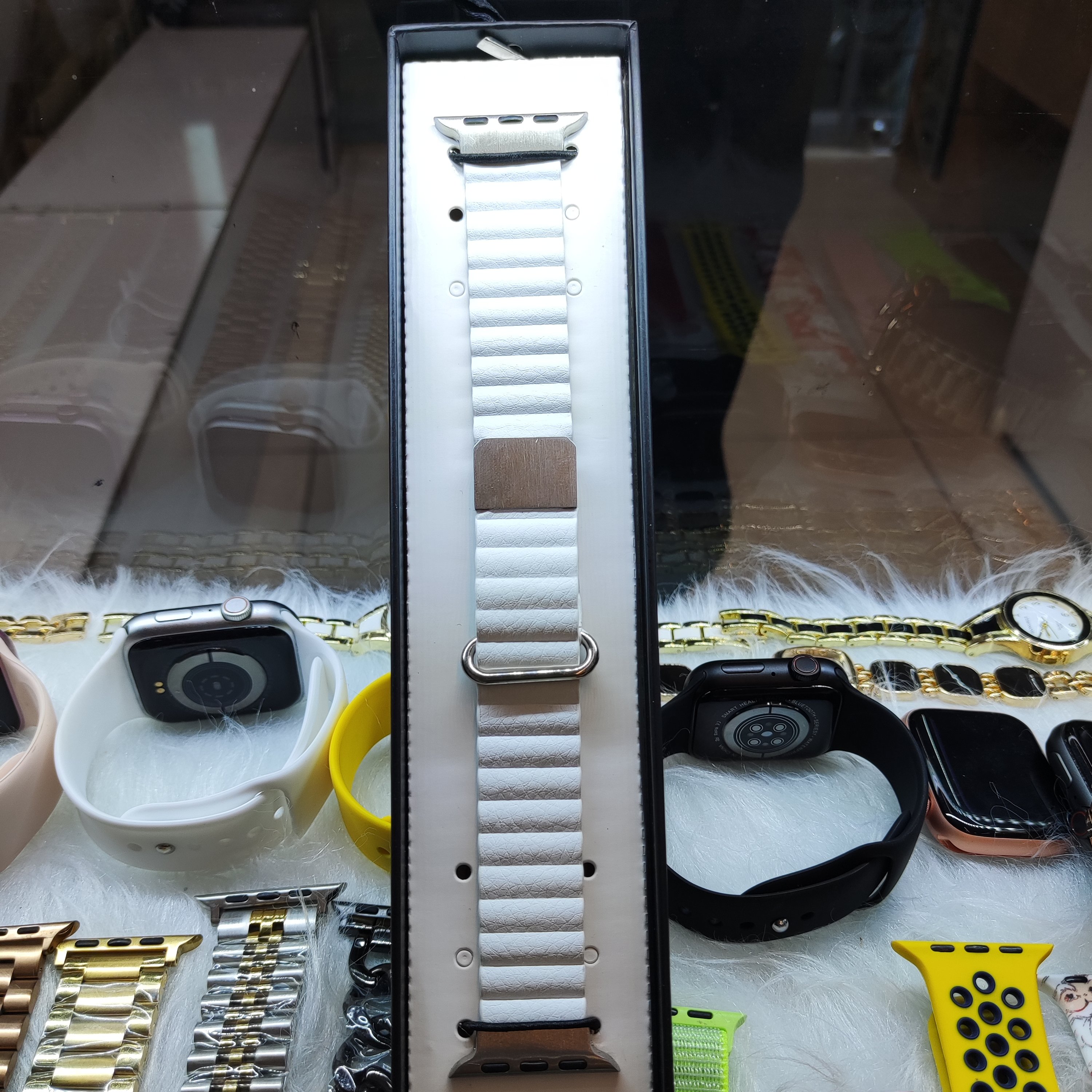 بند ساعت هوشمند اصلی فلزی دور چرم