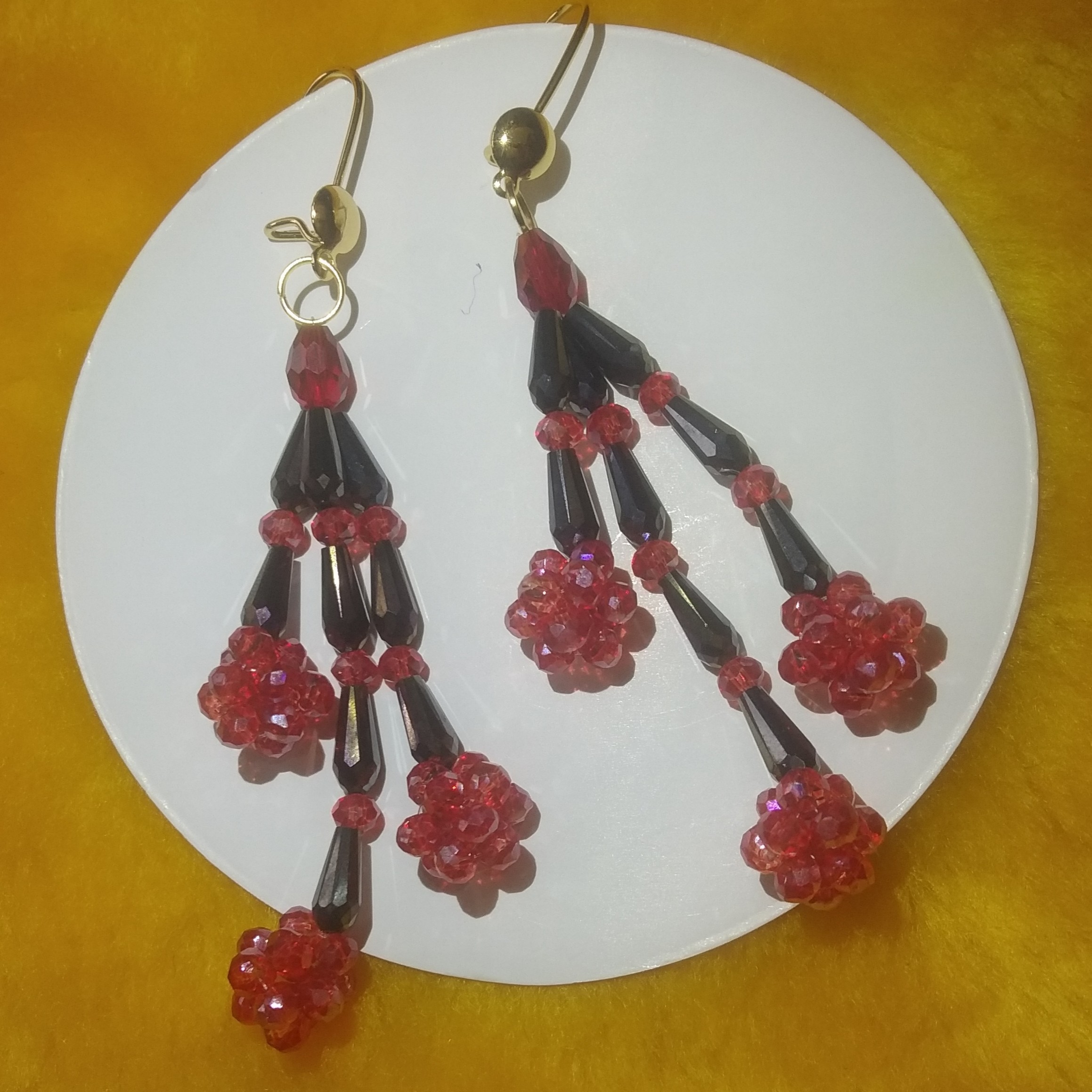 گوشواره کریستالی طرح تمشک