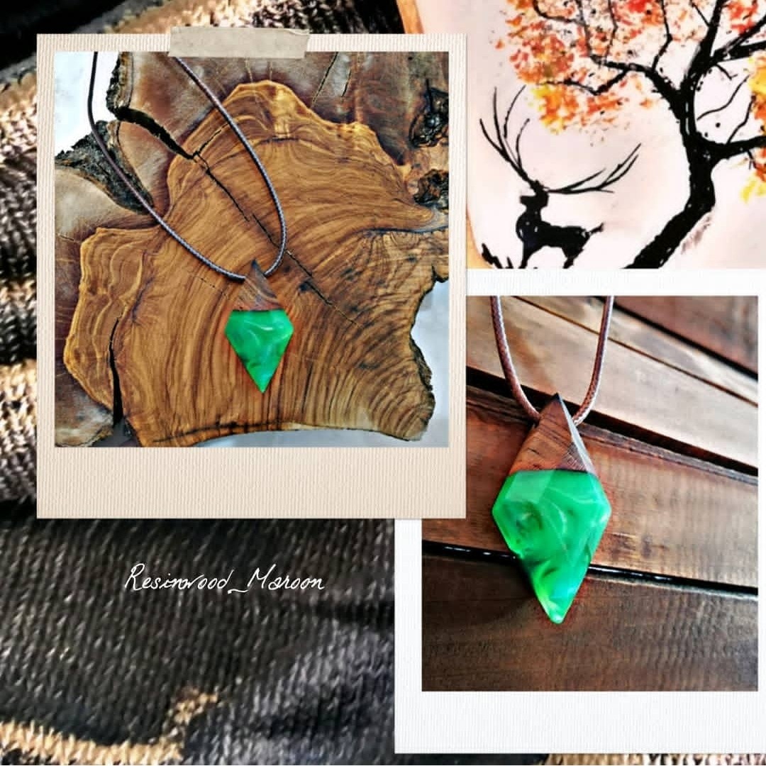 گردنبند چوب و رزین 