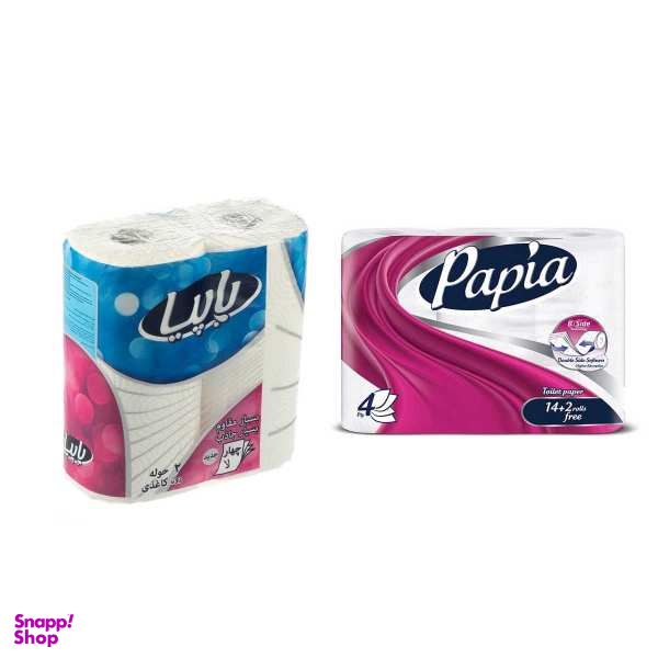 دستمال کاغذی حوله ای و دستمال توالت پاپیا مدل رولی مجموعه 18 عددی