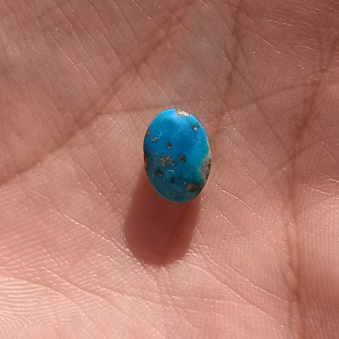 سنگ فیروزه اصل نیشابوری پر رنگ محک طبیعی درجه یک زیبا