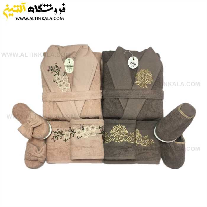 سرویس حوله عروس و داماد 12تکه گلدوزی سه بعدی برند OPALAZ