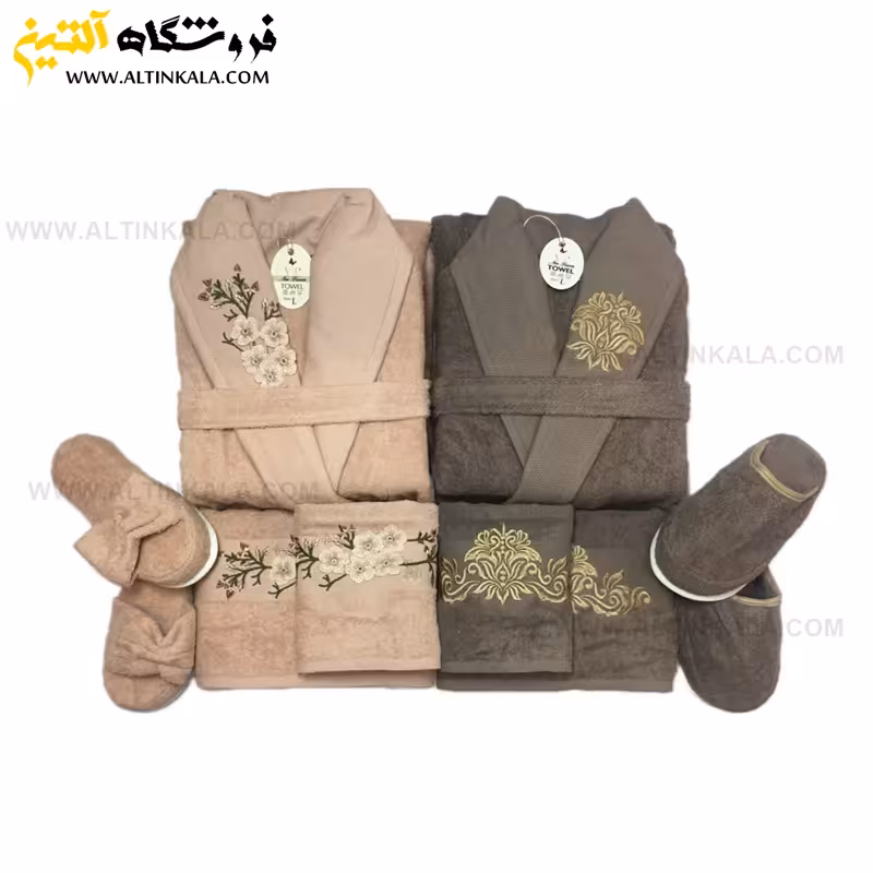 سرویس حوله عروس و داماد 12تکه گلدوزی سه بعدی برند OPALAZ