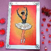 تابلو‌آینه‌کاری‌دختربالرین با تکه چسبانی آینه بروی چوب ابعاد20در30