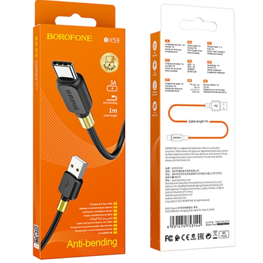 کابل تبدیل USB به type c هوکو مدل X59 طول 1 متر
