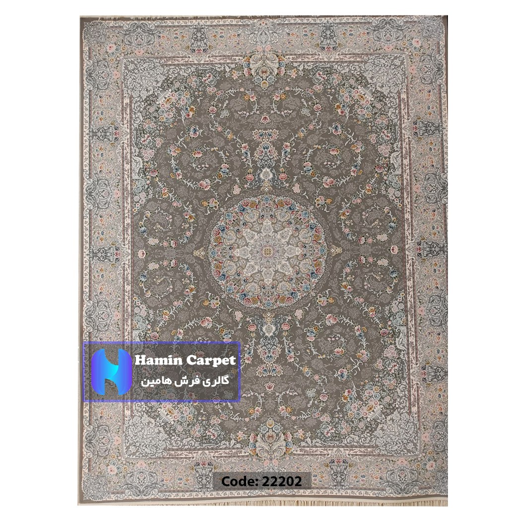 فرش 4 متری 1200 شانه تراکم 3600 نخ اکلریک گل برجسته کد AR22202