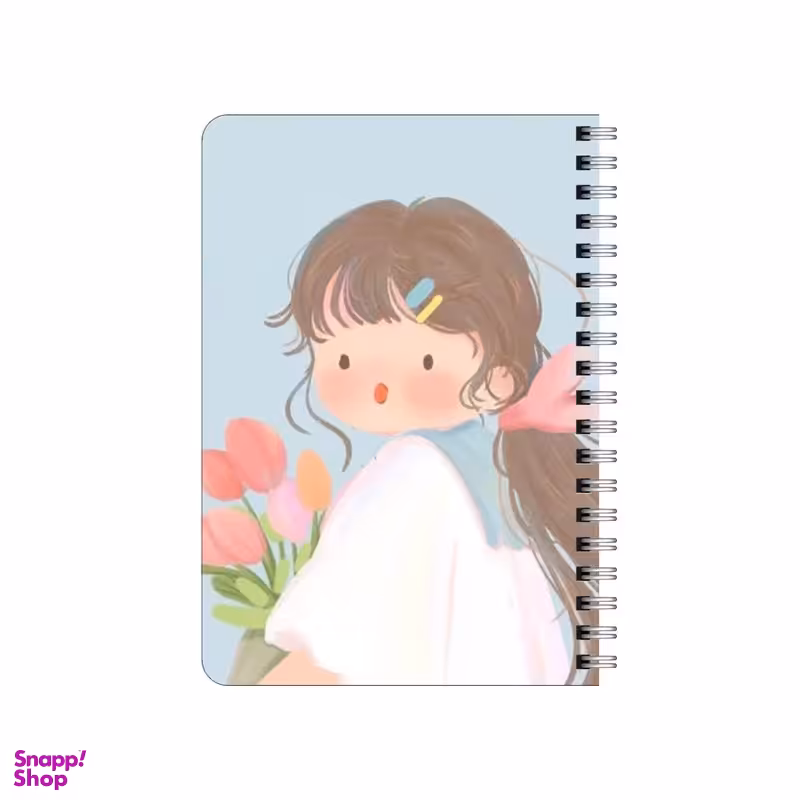 دفترچه یادداشت بامبیلیپ مدل چوبی طرح دختر و گل لاله کد 1678399