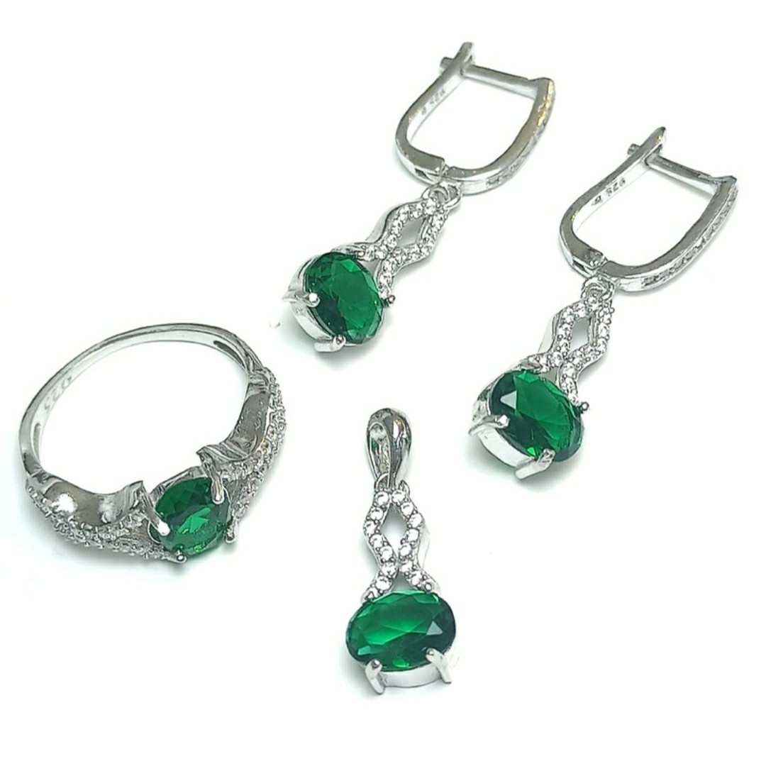 نیم ست نقره با روکش رادیوم 