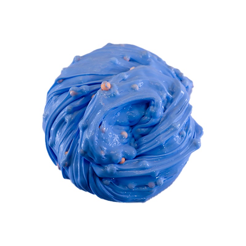 اسلایم برفی خامه ای رنگ آبی ظرف 310 گرمی پر قلنج و کشسانی بالا