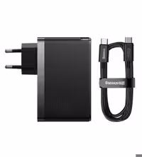 شارژر دیواری 140وات باسئوس مدل GaN5 Pro Fast Charger 2C+U 140W EU CCGP10020 همراه با کابل تایپ سی به تایپ سی