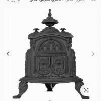 بخاری گازی سایز متوسط با جا قوری درب کشویی رنگ کوره ای 