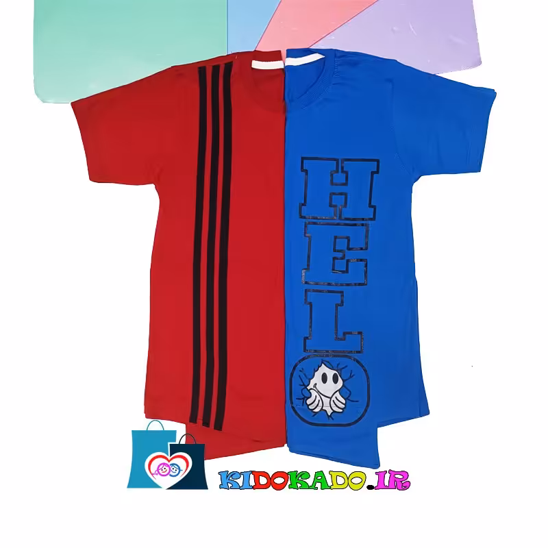 تیشرت تک اسپرت طرح Hello - مناسب 8 تا 9سال - سایز 60-65 جنس نخ پنبه 