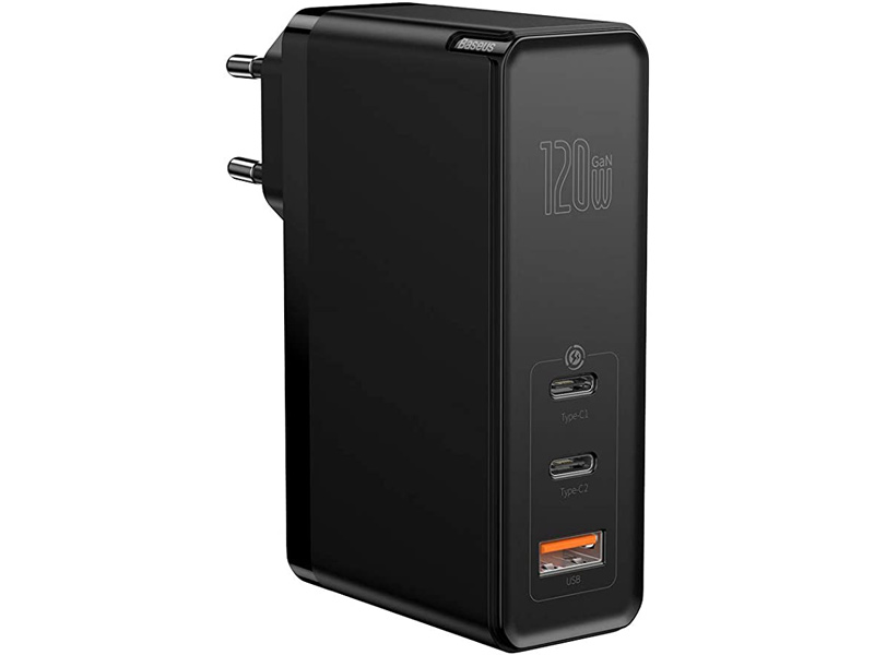 شارژر دیواری سوپر فست شارژ تایپ سی و یو اس بی 120 واتی همراه با کابل بیسوس Baseus GaN2 Pro Quick Charger C C A 120W CCGAN-J01 EU