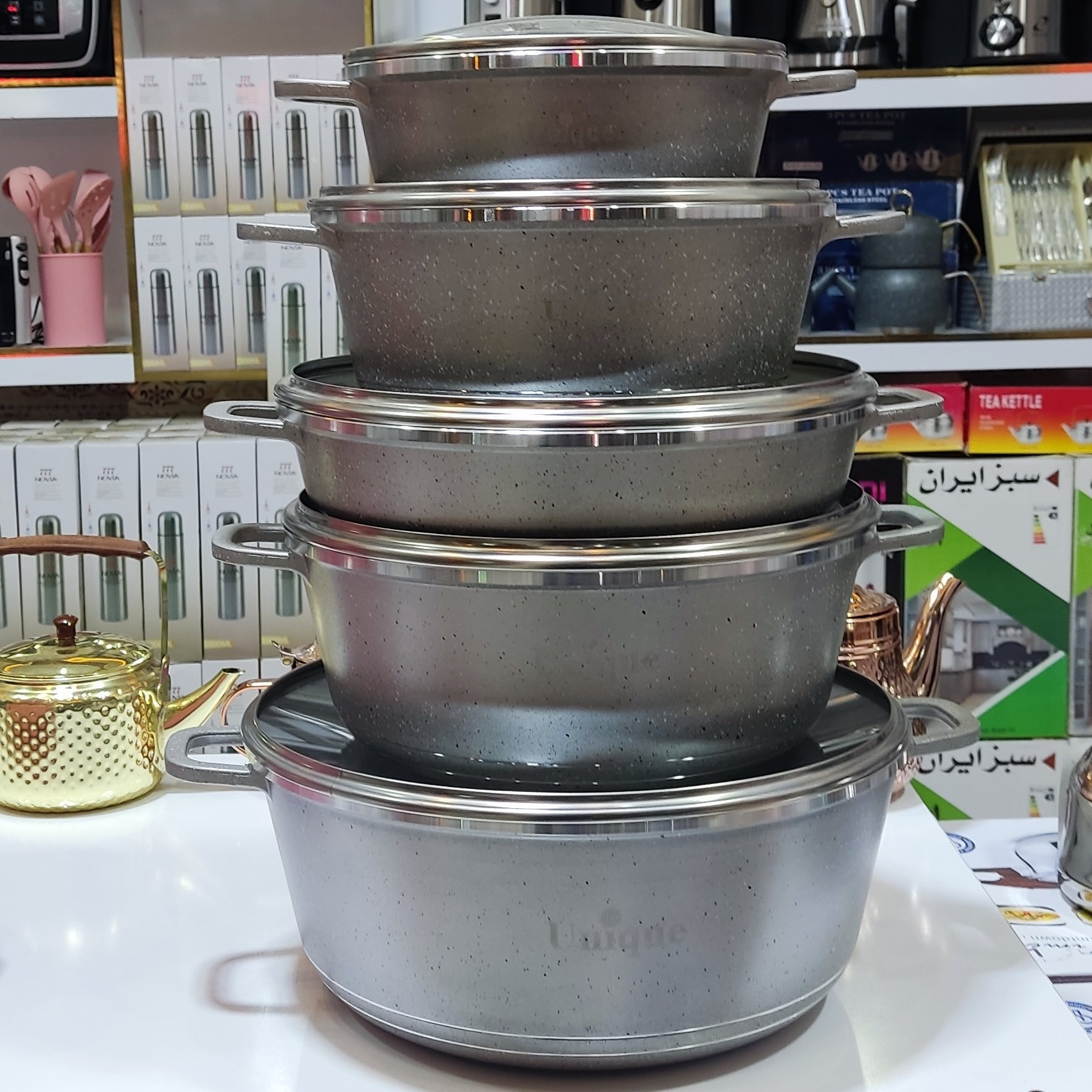 سرویس قابلمه یونیک گرانیتی 10 پارچه