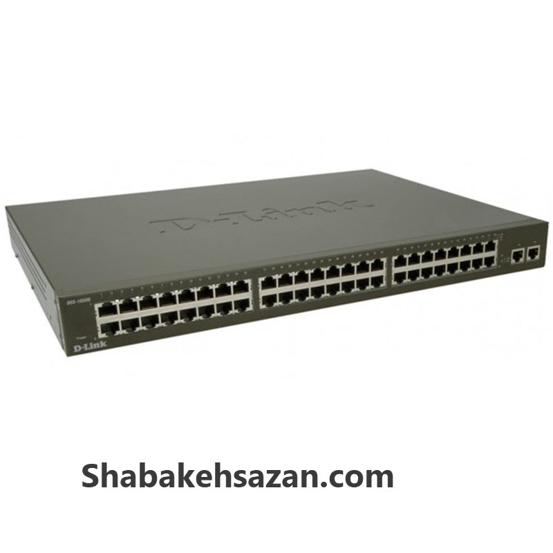 سوئیچ 48 پورت مگابیتی و رکمونت دی-لینک مدل DES-1050G همراه با 2 پورت گیگابیتی
