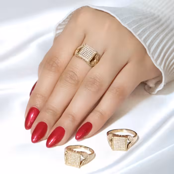 بدلیجات انگشتر طلاروس رنگ ثابت مدل 18