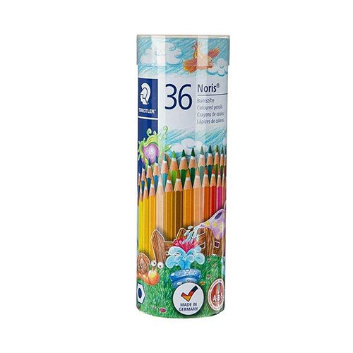 مداد رنگی 36 رنگ جعبه استوانه ای فلزی استدلر Staedtler 144 NMD36