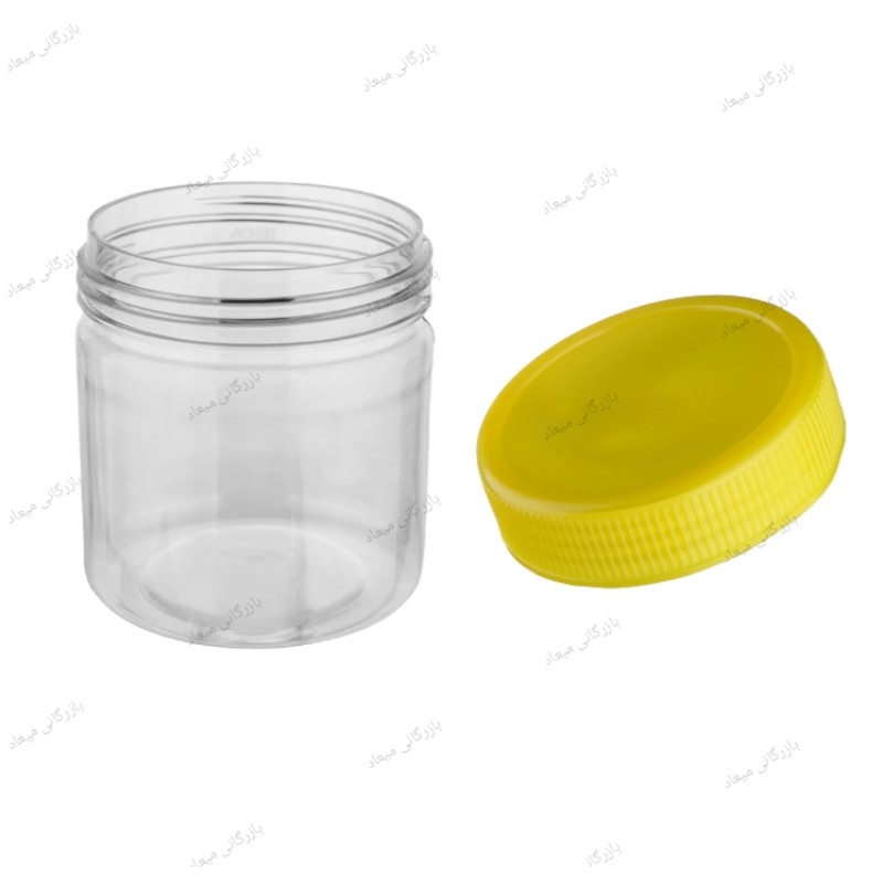  جار 250 سی سی بسته 100 عددی  با درب -  فروش عمده بانکه جار پت پلاستیکی  250 گرمی استوانه ای ظرف و قوطی عسل و ترشی 
