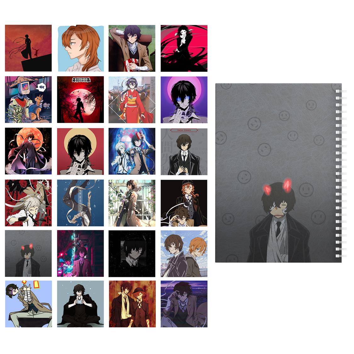 دفتر نقاشی باژیکان طرح انیمه سگ های ولگرد بانگو کد 20100732 به همراه فتوکارت مجموعه 24 عددی