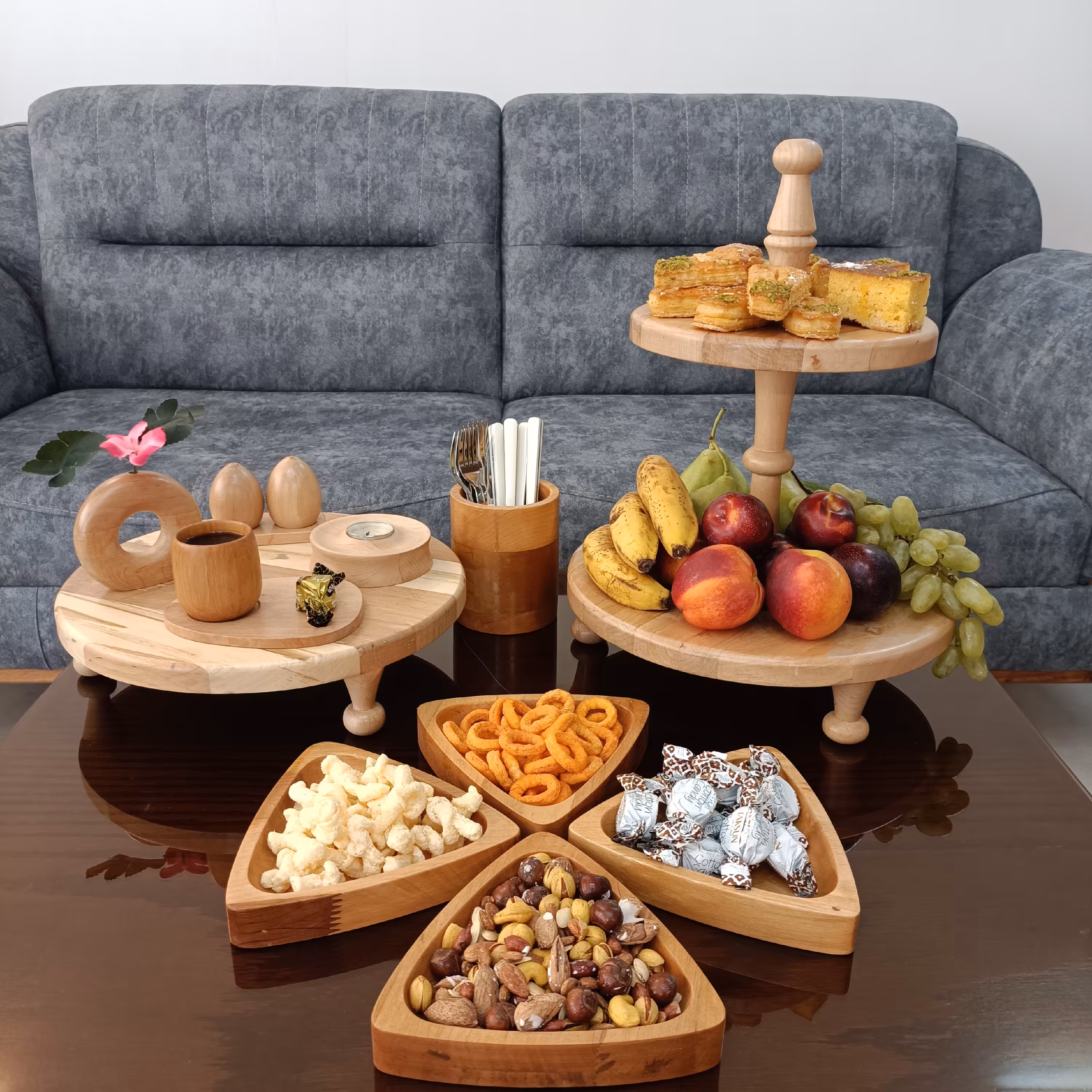 استند چوبی دو طبقه