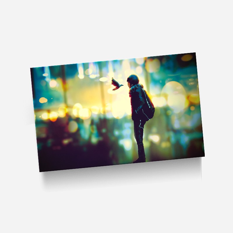 استیکر(برچسب) کارت عابر بانک-طرح دختر تنها-کد2028-سفارشی