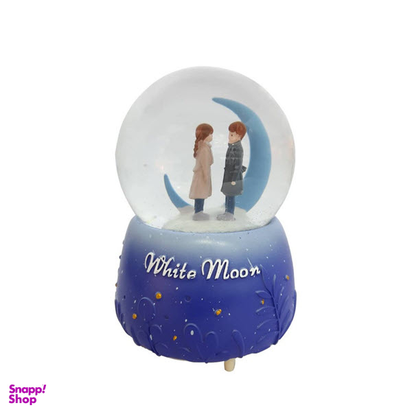 گوی موزیکال مدل چراغ دار اولین دیدار عاشقانه در کنار ماه کد 02