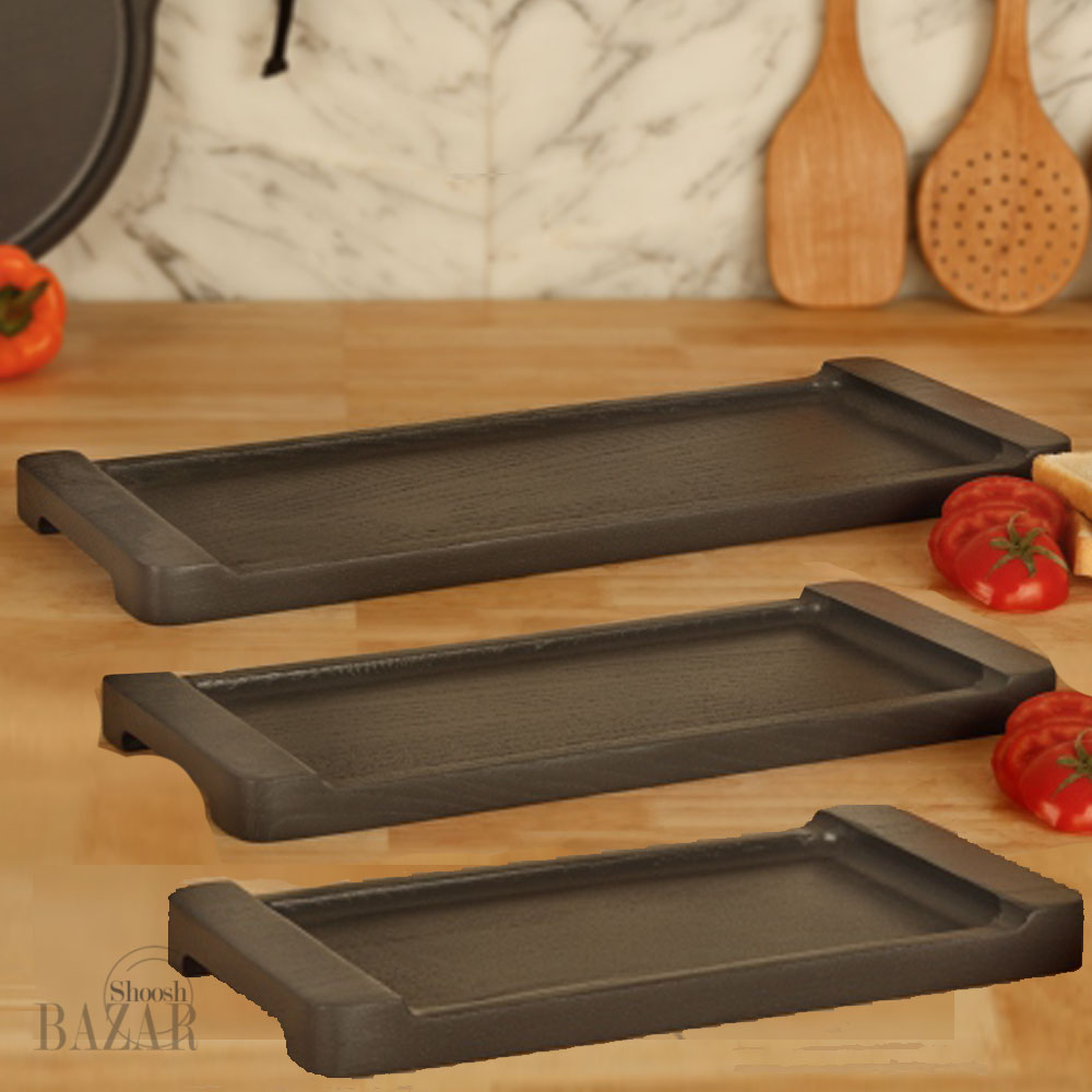 رولت خوری چوبی مستطیل بی وی کی طرح KARIZMA (سه سایز)