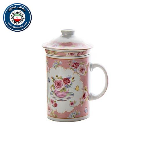 لیوان دمنوش ساز سرامیکی طرح دار