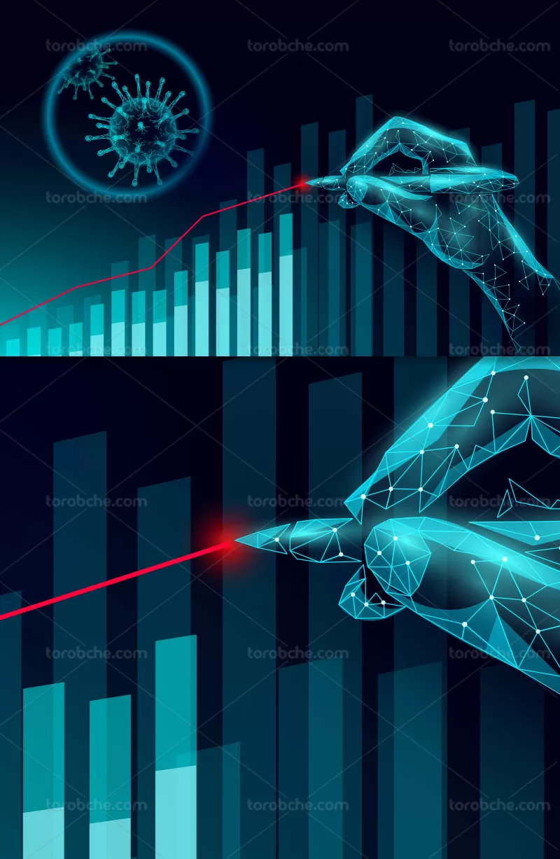 وکتور بک گراند کرونا رنگی | گرافیک با طعم تربچه