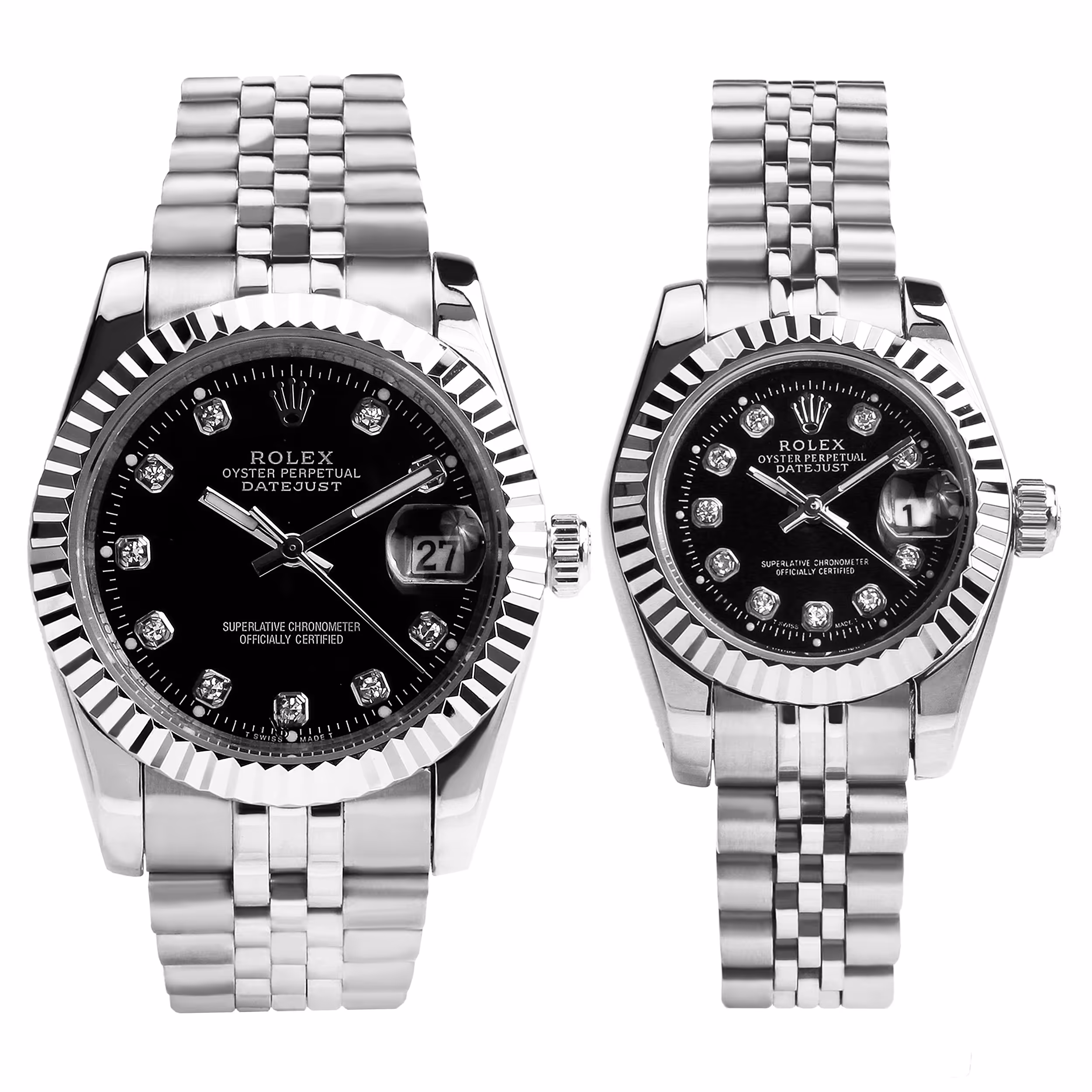 ست ساعت مچی عقربه ای زنانه و مردانه- رولکس -مدل دیت جاست DateJust کد WS-27