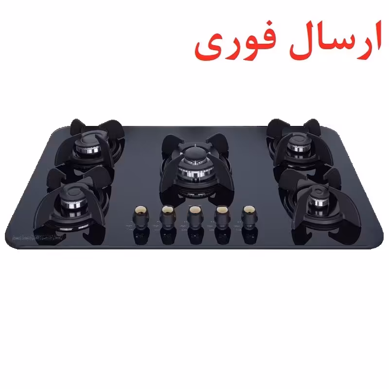 اجاق گاز صفحه ای 5 شعله مدل G5 شیشه نشکن ضدضربه (ارسال فوری پس کرایه)
