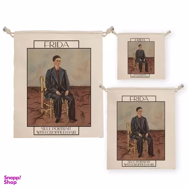 نظم دهنده ترمه طراحان ایده مدل کیسه بنددار خودنگار با موهای کوتاه شده از فریدا کد art0147 بسته سه عددی